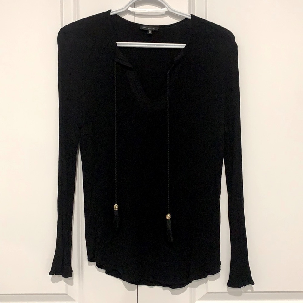 Dynamite excellent condition black top with tassels